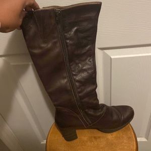 Eric Michael Brown knee high leather Boots with side zipper 9-9.5 EU40